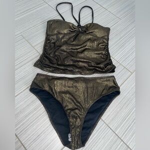 Metallic Gold Tankini Set